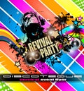 Club Disco Flyer template with Music Elements , Colorful Scalable backgrounds Royalty Free Stock Photo