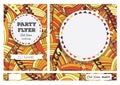 Club Flyers with copy space and hand drawn pattern Royalty Free Stock Photo