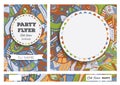Club Flyers with copy space and hand drawn pattern Royalty Free Stock Photo