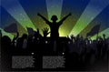 Club life dj on the dance floor vector illustration Royalty Free Stock Photo