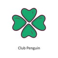 Club Penguin vector Fill outline Icon Design illustration. Gaming Symbol on White background EPS 10 File Royalty Free Stock Photo