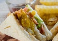 CLUB SANDWICH ALSO CALLED CLUBHOUSE SANDWICH Royalty Free Stock Photo