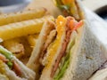 CLUB SANDWICH ALSO CALLED CLUBHOUSE SANDWICH Royalty Free Stock Photo