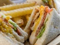 CLUB SANDWICH ALSO CALLED CLUBHOUSE SANDWICH Royalty Free Stock Photo