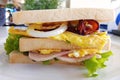 Club Sandwich - Bacon, Ham, Egg and Vegetables