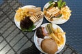 Club Sandwich and Chicken Burger Royalty Free Stock Photo