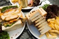 Club Sandwich and Chicken Burger Royalty Free Stock Photo