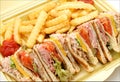 Club sandwich & french fries Royalty Free Stock Photo