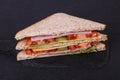 Club sandwich with ham and cheese Royalty Free Stock Photo