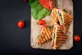 Club sandwich panini with ham Royalty Free Stock Photo