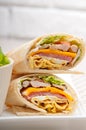 Club sandwich pita bread roll Royalty Free Stock Photo