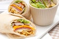 Club sandwich pita bread roll Royalty Free Stock Photo