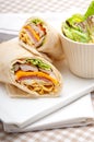 Club sandwich pita bread roll Royalty Free Stock Photo