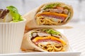 Club sandwich pita bread roll Royalty Free Stock Photo