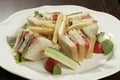 Club sandwich with tomatoe ham and lettuse
