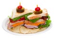 Club sandwich on white Royalty Free Stock Photo