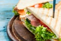 Club sandwiches with salmon Royalty Free Stock Photo