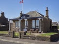 The Clubhouse of the Carnoustie Ladies Golf Club on Links Parade just opposite Carnoustie Links . Royalty Free Stock Photo