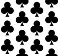 Clubs playing card suit symbol - seamless repeatable pattern texture Royalty Free Stock Photo