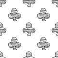 Clubs seamless pattern sketch vector Royalty Free Stock Photo