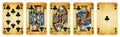 Clubs Suit Vintage Playing Cards Royalty Free Stock Photo