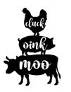 Cluck oink moo - Happy Harvest fall festival design for markets