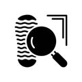 Black solid icon for Clue, proof and confirmation Royalty Free Stock Photo