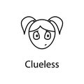 clueless girl face icon. Element of emotions for mobile concept and web apps illustration. Thin line icon for website design and d