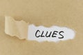 Clues word Royalty Free Stock Photo