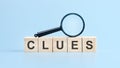 CLUES word made with building blocks. Business concept Royalty Free Stock Photo