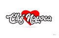 cluj napoca city design typography with red heart icon logo