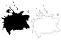 Cluj-Napoca City Republic of Romania map vector illustration, scribble sketch City of Cluj Napoca map