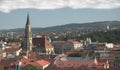 Cluj Napoca city top view.