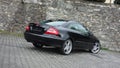 Cluj Napoca/Romania-April 7, 2017: Mercedes Benz W209 Coupe - year 2005, Elegance equipment, Black metallic, 19 inch alloy wheels Royalty Free Stock Photo