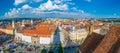 CLUJ-NAPOCA, ROMANIA - August 21, 2018: Cluj-Napoca panorama viewed from St. Michael's Church in Cluj-Napoca, Romania