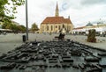 Bronze model map - Cluj-Napoca - Romania Royalty Free Stock Photo