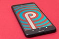 Cluj, Romania - May 13, 2019: Android Pie logo on a phone screen. It is the ninth major release and the 16th version of the Royalty Free Stock Photo