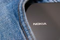 Cluj, Romania - May 13, 2019: Nokia smartphone made by Nokia Corporation, a Finnish multinational telecommunications, information Royalty Free Stock Photo