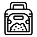 Clumping toilet filler icon outline vector. Granular bin refill