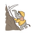 Clumsy Elephant Rock Climbing Illustration for Fun Royalty Free Stock Photo