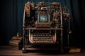 Clunky Old typewriter. Generate Ai Royalty Free Stock Photo