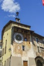 Clusone, Bergamo, Italy: historic palazzo comunale, with frescos on the facade