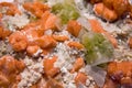 A cluster of Apophyllite and Stilbite Zeolite crystals