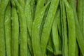 Cluster Bean or  GuarAlso Known as Gavar, Guwar or Guvar Bean isolated on Wooden Background Royalty Free Stock Photo