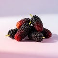 Cluster of Blackberries on Light Background Royalty Free Stock Photo