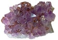 Hexagonal terminated amethyst crystals in close up