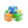 Colorful building blocks with numbers and flexible connectors for children Royalty Free Stock Photo