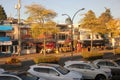 Cluster of cars parked in a parking lot in White Rock City in British Columbia, Canada Royalty Free Stock Photo