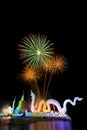 Cluster of colorful fireworks Royalty Free Stock Photo