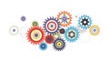 Cluster of Colorful Interlocking Gears, vector design Generative AI Royalty Free Stock Photo
